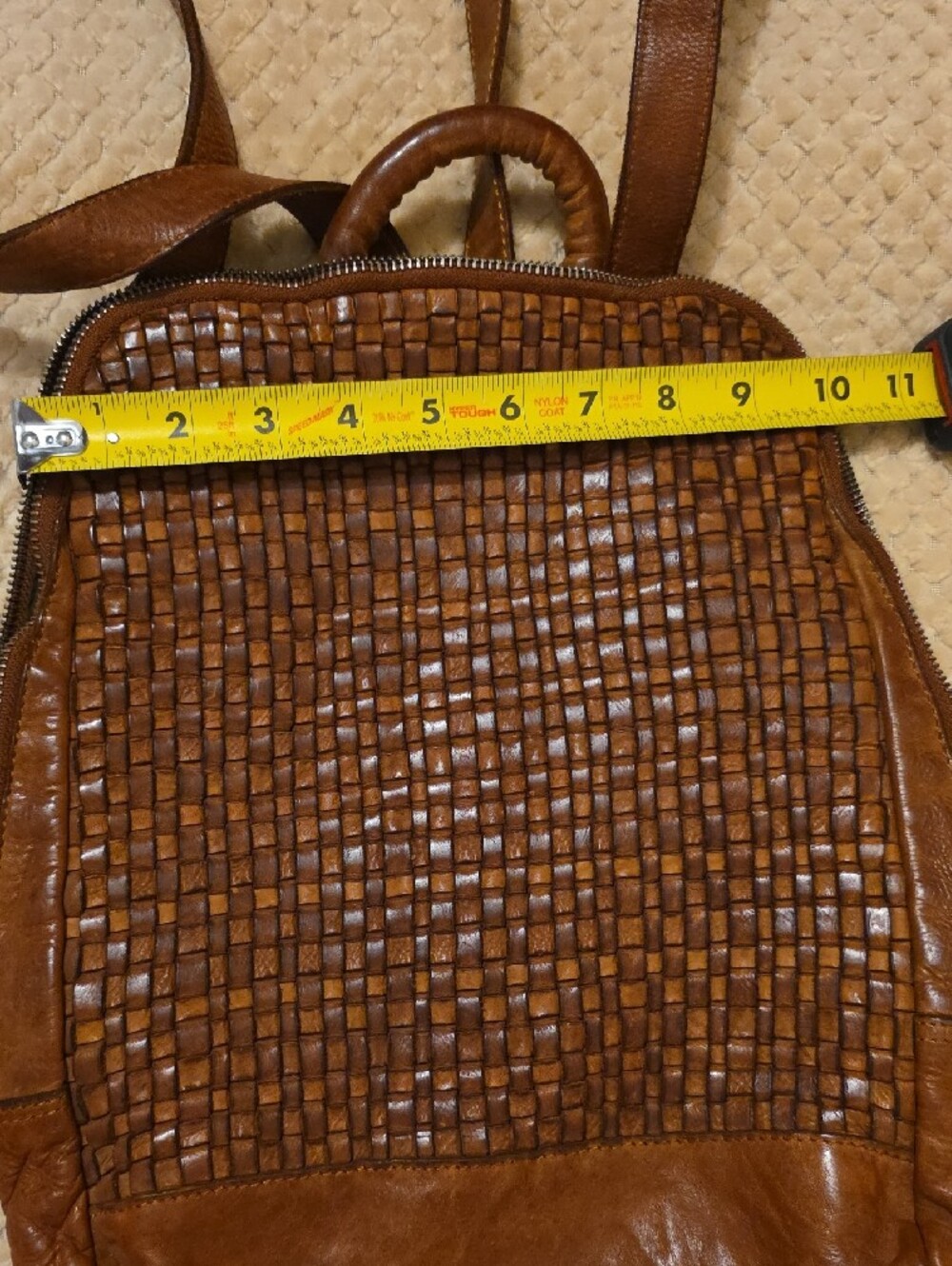 Vilenca Woven Leather Brown Backpack - Picture 11 of 11